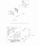 Air Cleaner Exhaust System Diagram and Parts List for 216112-0110-E1  Briggs and Stratton Engine